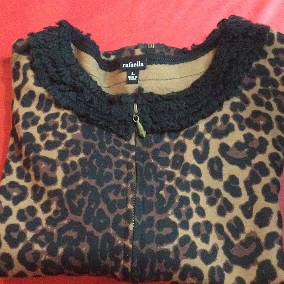 Rafaella Leopard Print Sweater Size L - Picture 1 of 3